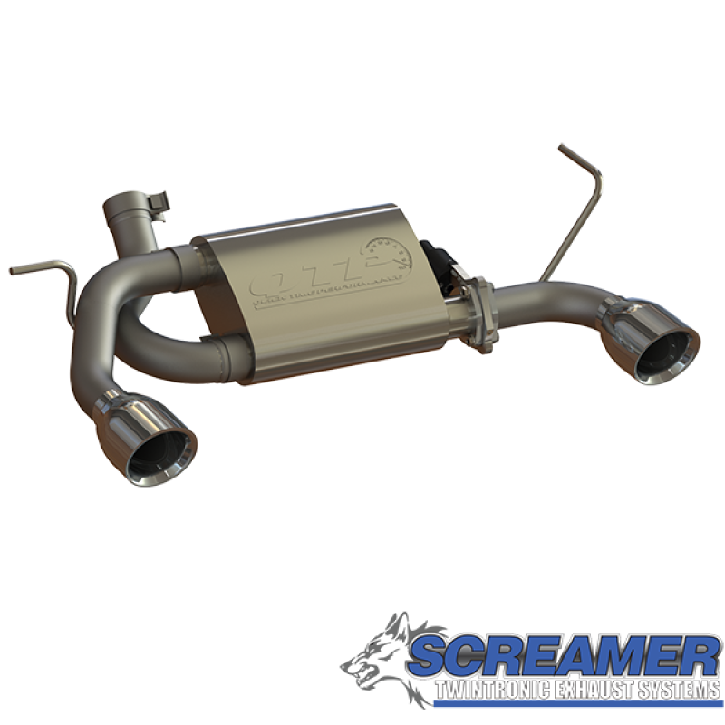 QTP 07-18 Jeep Wrangler 3.6L/3.8L 304SS Screamer Axle Back Exhaust w/4in Tips 425007