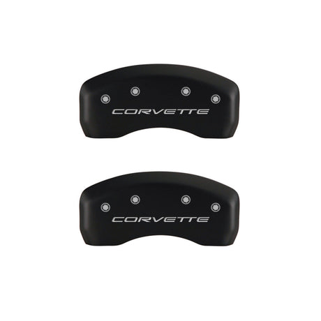 MGP 4 Caliper Covers Engraved Front & Rear C5/Corvette Red finish silver ch 13007SCV5RD