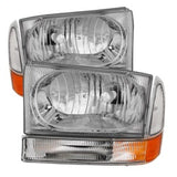 Xtune Ford F250/350/450 Superduty 99-04 Crystal Headlights w/ Bumper Lights HD-JH-FF25099-AM-C 9025419