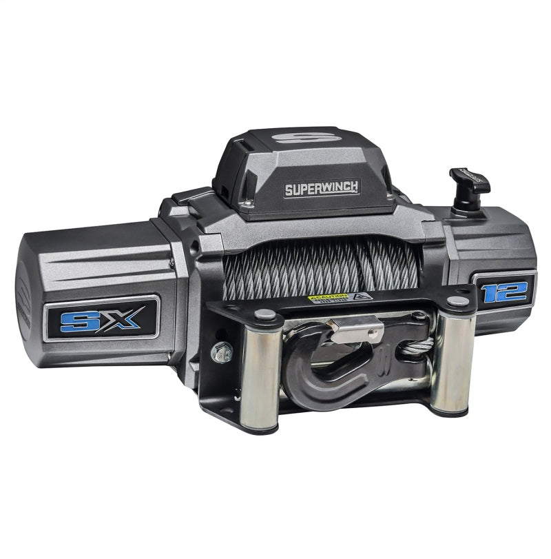 Superwinch 12000 LBS 12V DC 3/8in x 85ft Wire Rope SX 12000 Winch - Graphite 1712200