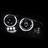 ANZO 2006-2010 Dodge Charger Projector Headlights w/ Halo Black 121381