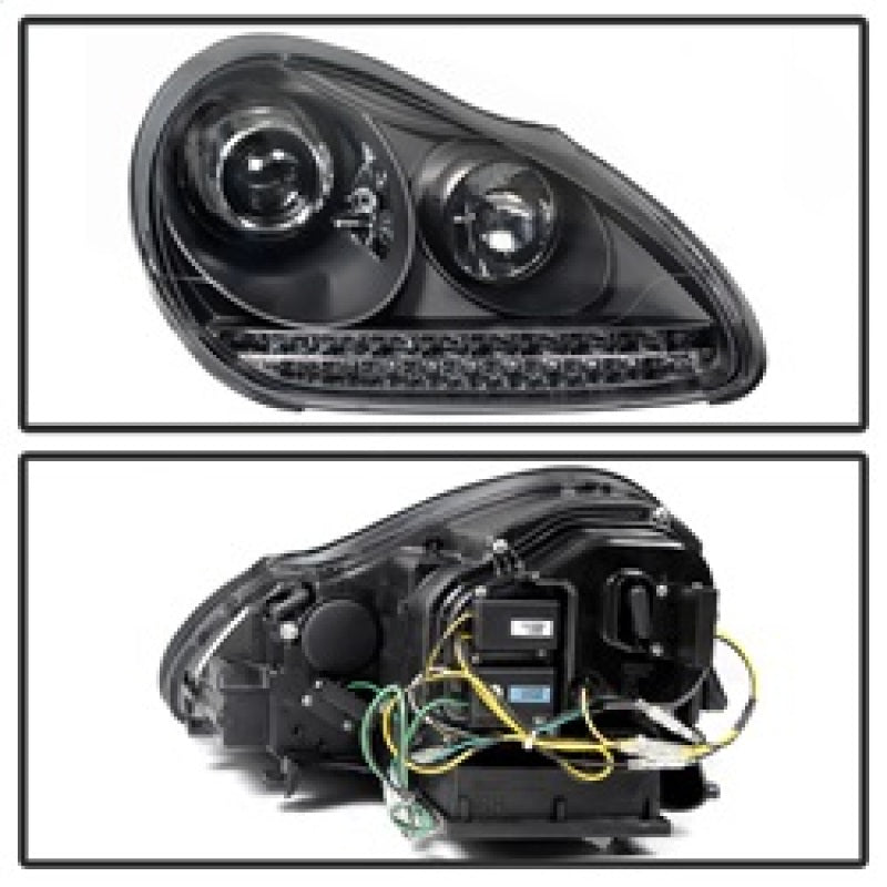 Spyder Porsche Cayenne 03-06 Projector Xenon/HID Model- DRL LED Blk PRO-YD-PCAY03-HID-DRL-BK 5080967