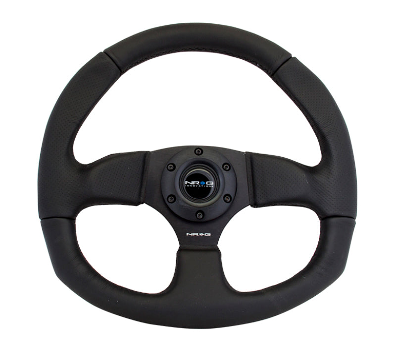 NRG Reinforced Steering Wheel (320mm Horizontal / 330mm Vertical) Leather w/Black Stitching RST-009R