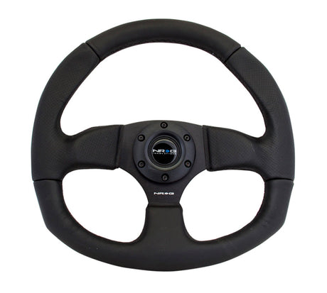 NRG Reinforced Steering Wheel (320mm Horizontal / 330mm Vertical) Leather w/Black Stitching RST-009R