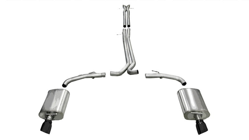 Corsa 10-13 Ford Taurus SHO 3.5L V6 Turbo Sport Cat-Back Exhaust w/ Dual 4in Black Tips 14315BLK