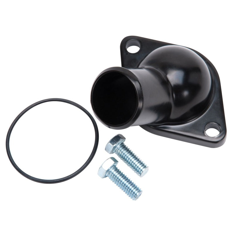 Edelbrock Chevy 15 Deg. Water Neck Steel - Black 48093