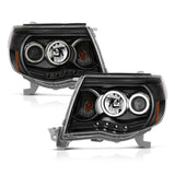 ANZO 2005-2011 Toyota Tacoma Projector Headlights w/ Halo Black 121282
