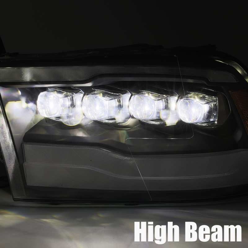 AlphaRex 09-18 Dodge Ram 1500HD NOVA LED Projector Headlights Plank Style Design Gloss Black w/DRL 880590