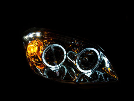 ANZO 2005-2010 Chevrolet Cobalt Projector Headlights w/ Halo Black w/ LED 121344