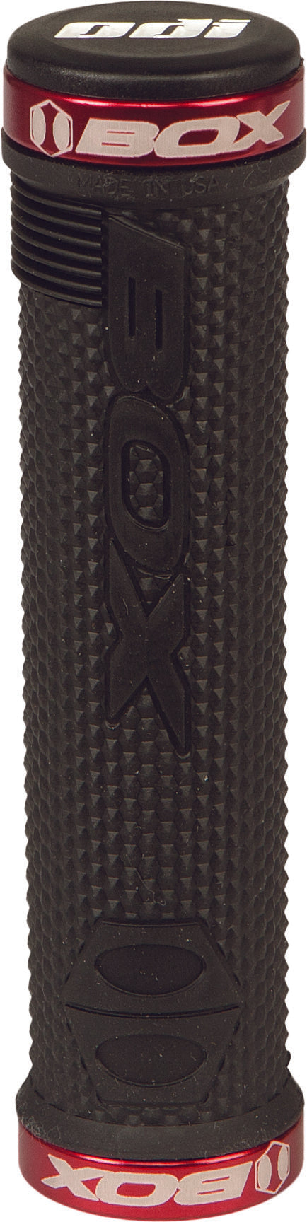 BOX Hex Lock-On Grips Black/Red BX-HG17BKHEX-RD