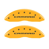 MGP 4 Caliper Covers Engraved Front & Rear Gen 5/Camaro Yellow finish black ch 14033SCA5YL