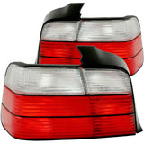 ANZO 1992-1998 BMW 3 Series E36 Sedan Taillights Red/Clear 221216