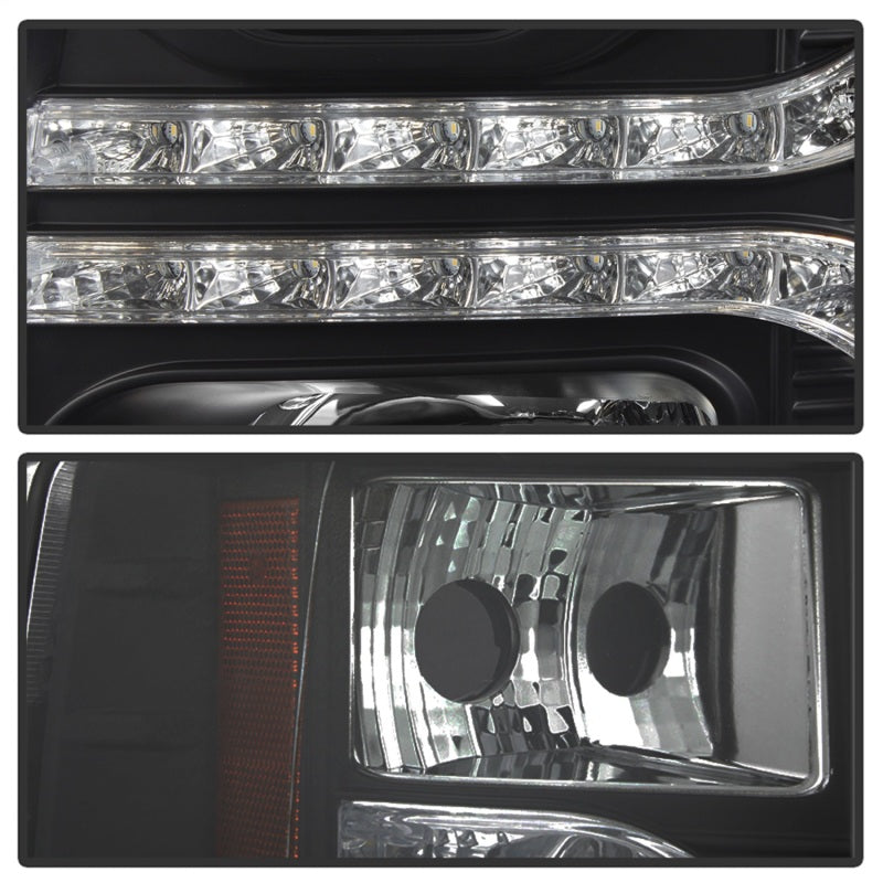 Spyder Chevy Silverado 1500 07-13 V2 Projector Headlights - LED DRL - Black PRO-YD-CS07V2-DRL-BK 5083524
