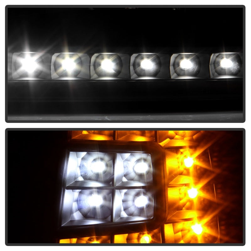 Xtune Ford F150 97-03 Crystal Headlights w/ Clear LED Corners Black HD-ON-FF15097-LED-SET-BK 5014184