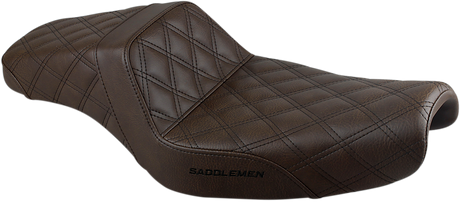 SADDLEMEN Step-Up Seat - Full Lattice Stitch - Brown - XL 807-11-175BR