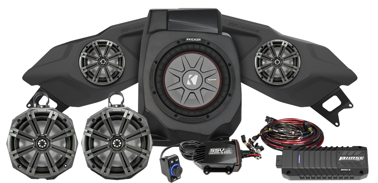 SSV WORKS 5 Speaker Plug And Play Kit W/ 8" Cage Pods Kicker 220-RZ5-Q5XK2