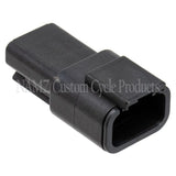 NAMZ Deutsch DTM 3-Position Receptacle w/3 Stamped Terminals & Wedgelock - Black (HD 74103-98BK) MDR-3B