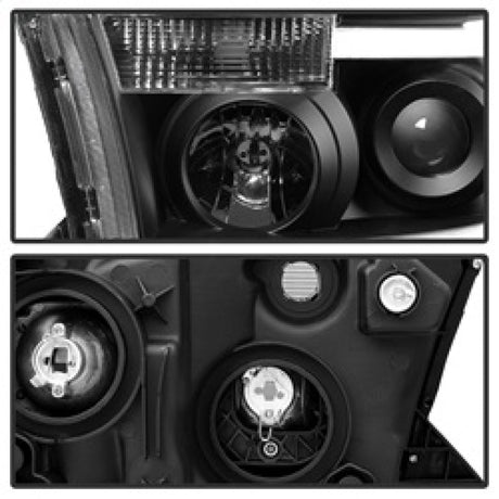 Xtune Toyota Tundra 07-13 LED Light Bar Projector Headlights Black PRO-JH-TTU07-LED-BK 9027888