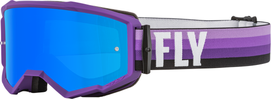 FLY RACING Zone Goggle Purple/Black W/ Sky Blue Mirror/Smoke Lens 37-51498