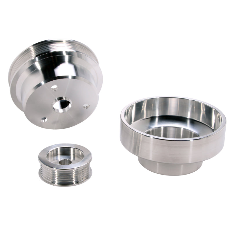 BBK 88-95 GM Truck 4.3 5.0 5.7 Underdrive Pulley Kit - Lightweight CNC Billet Aluminum (3pc) 1603