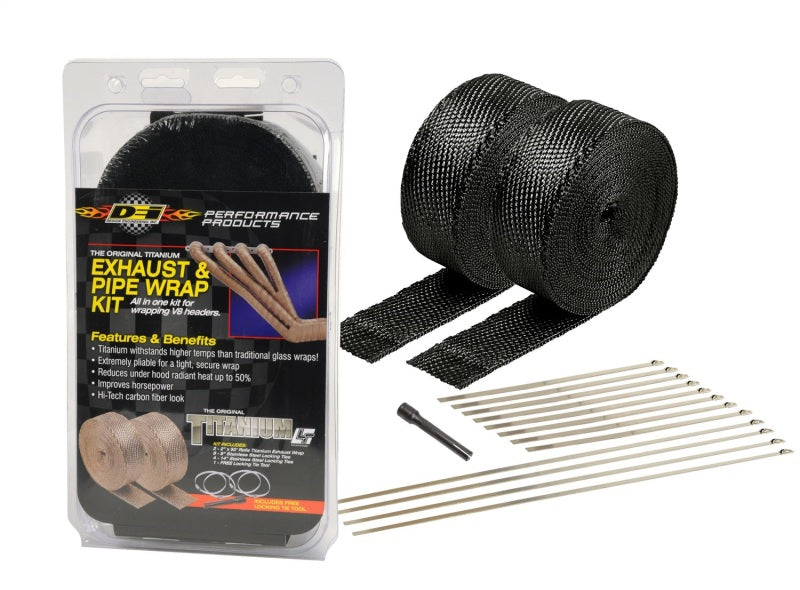 DEI Exhaust Wrap Kit - Black Titanium Wrap Locking Ties & Locking Tie Tool 10073