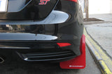 Rally Armor 12-19 Ford Focus ST / 16-19 RS Black Mud Flap w/ Red Logo MF27-UR-BLK/RD