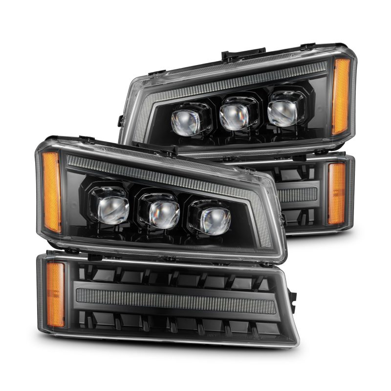 AlphaRex 03-06 Chevy Silverado 1500/2500HD/3500HD/Avalanche Alpha-Black NOVA LED Proj Headlights 880254