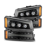 AlphaRex 03-06 Chevy Silverado 1500/2500HD/3500HD/Avalanche Alpha-Black NOVA LED Proj Headlights 880254