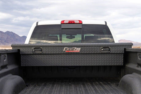Deezee Universal Tool Box - Red Crossover - Single Lid Black BT Pull Handle (Low/Txt Blk) DZ 10170LTB