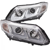 ANZO 2012-2015 Honda Civic Projector Headlights w/ U-Bar Chrome 121478