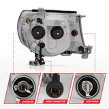 ANZO 2005-2011 Toyota Tacoma Projector Headlights w/ Halo Black 121282