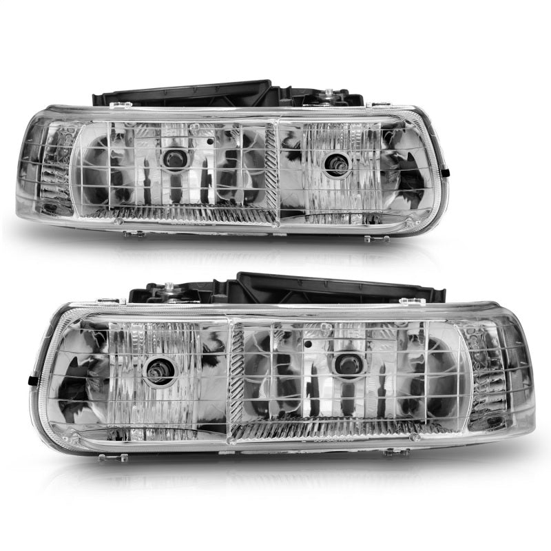 ANZO 1999-2002 Chevrolet Silverado 1500 Crystal Headlights Chrome 111011