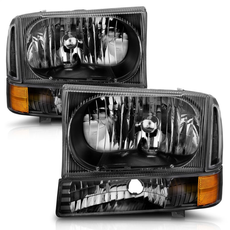 ANZO 2000-2004 Ford Excursion Crystal Headlights Black 111080