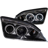 ANZO 2005-2007 Ford Focus Projector Headlights w/ Halo Black 121198