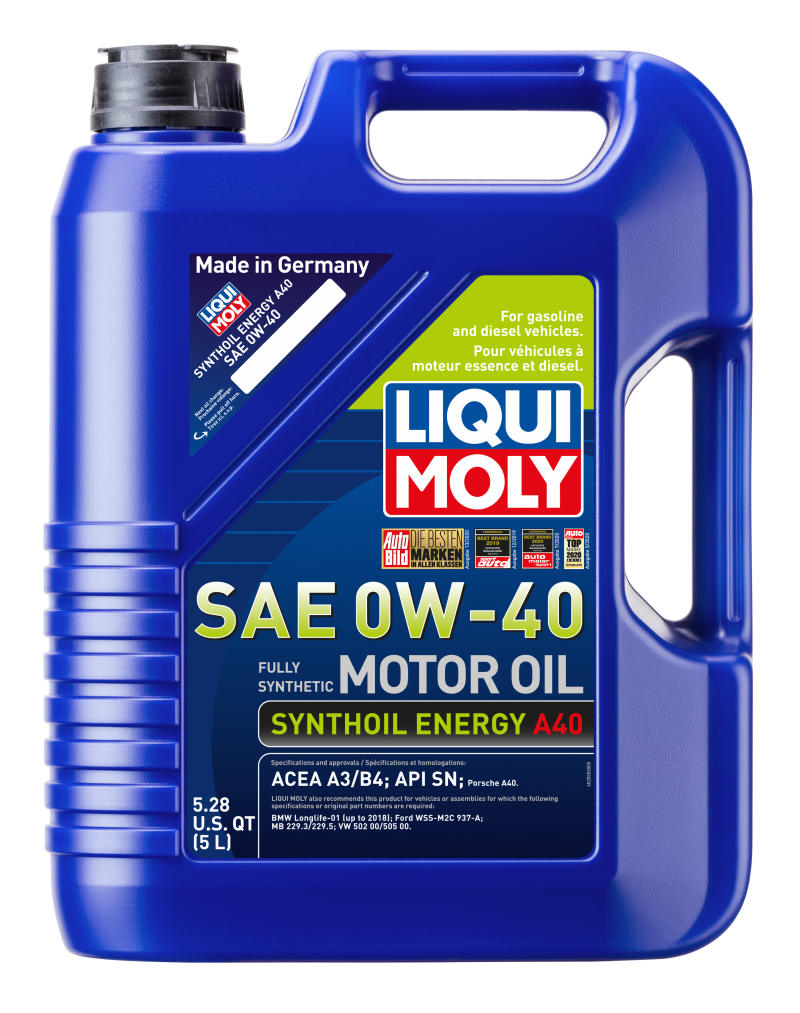 LIQUI MOLY 5L Synthoil Energy A40 Motor Oil SAE 0W40 2050