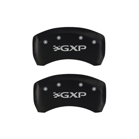 MGP 4 Caliper Covers Engraved Front Pontiac Engraved Rear GXP Red finish silver ch 18030SPXPRD