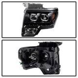 Xtune Ford F150 09-14 Projector Headlights Halogen Model Only LED Halo Black PRO-JH-FF15009-CFB-BK 9032226