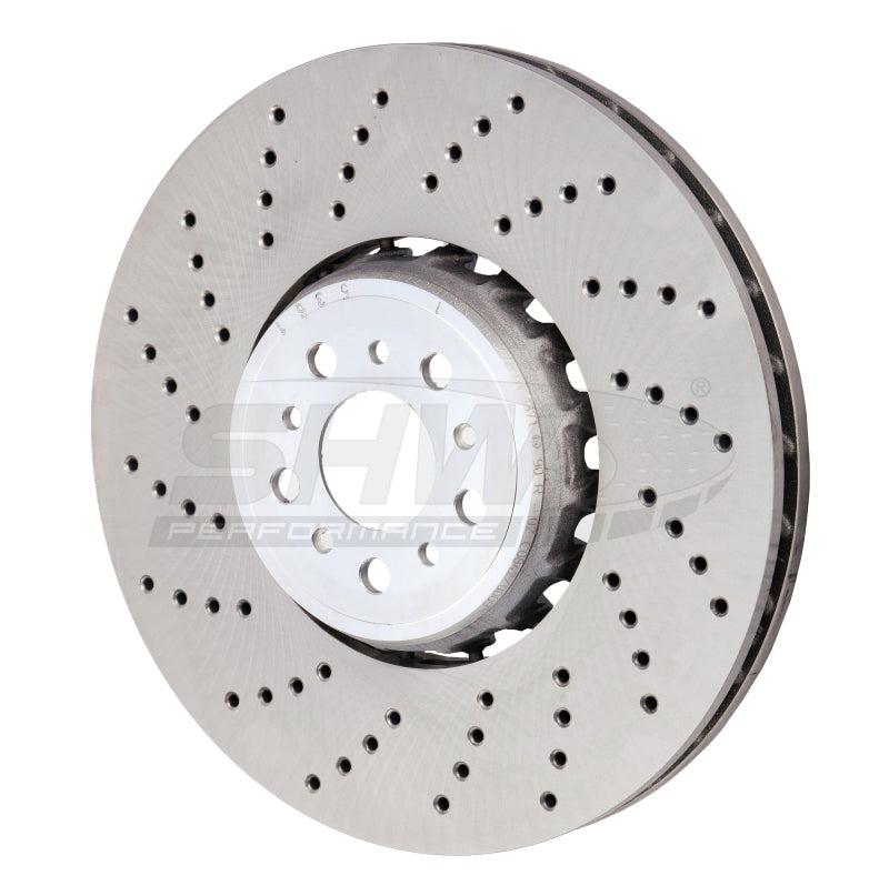 SHW 20-21 BMW X3 M 3.0L Left Front Cross-Drilled Lightweight Brake Rotor (34118054825) BFL43501