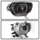 xTune Toyota Tacoma 12-15 Headlights - Light Bar DRL - Black PRO-JH-TTA12-LBDRL-BK 9037542