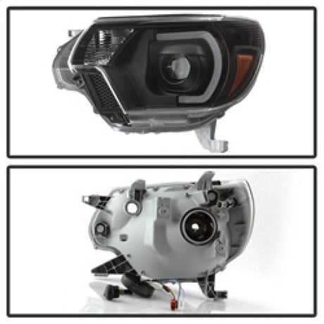 xTune Toyota Tacoma 12-15 Headlights - Light Bar DRL - Black PRO-JH-TTA12-LBDRL-BK 9037542