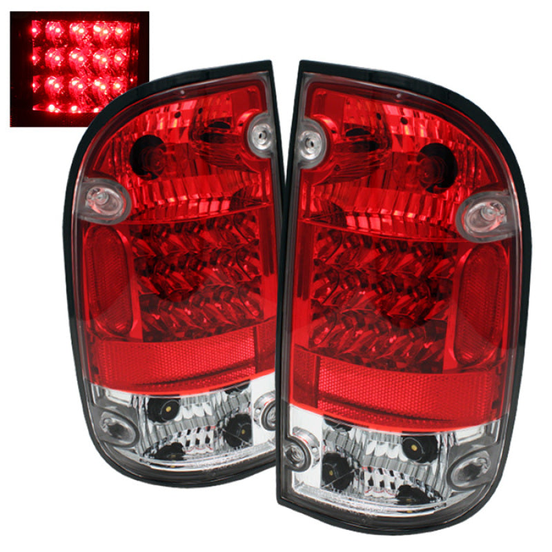 Spyder Toyota Tacoma 01-04 LED Tail Lights Red Clear ALT-YD-TT01-LED-RC 5007872