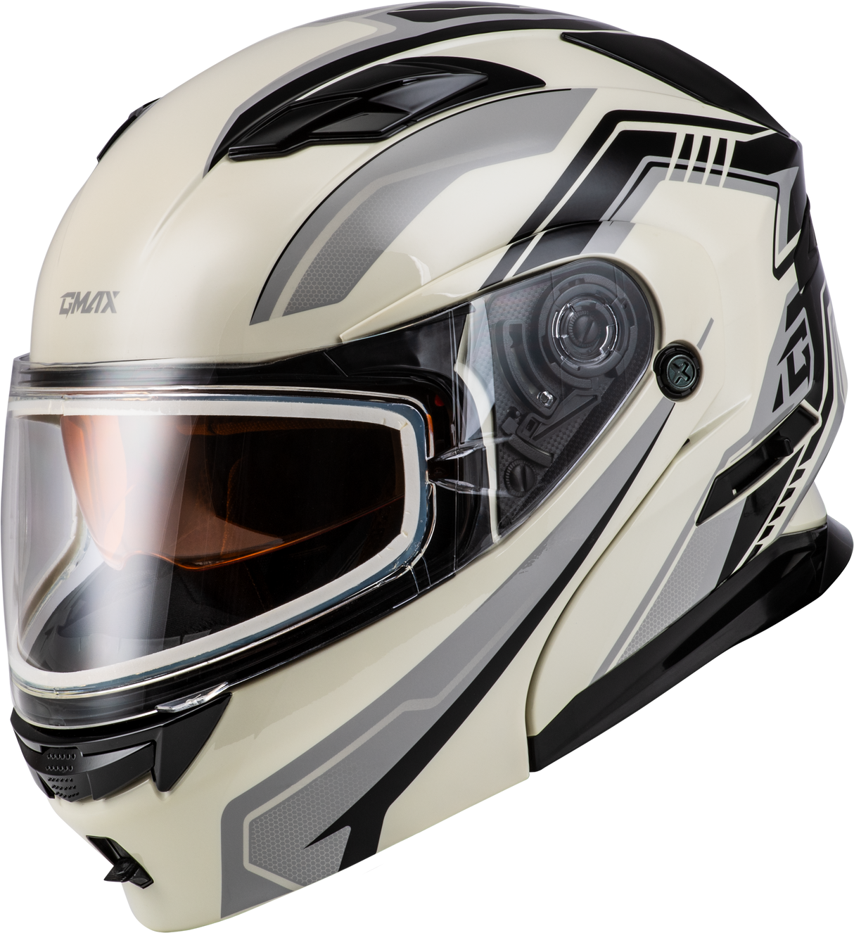 GMAX Md-01s Transistor Snow Helmet White/Grey/Black 2x M201391328