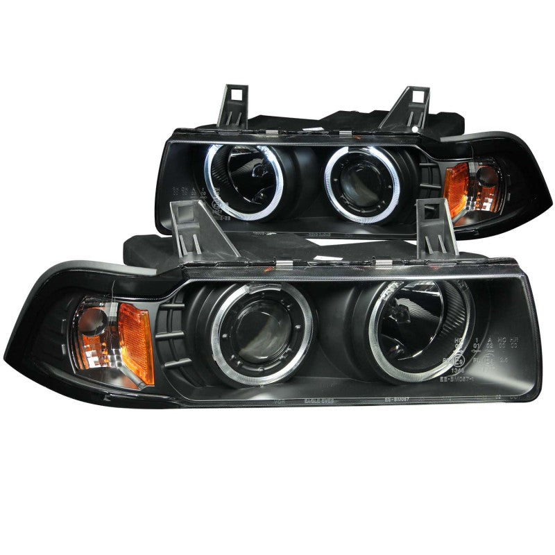 ANZO 1992-1998 BMW 3 Series E36 Projector Headlights w/ Halo Black (CCFL) G2 121011