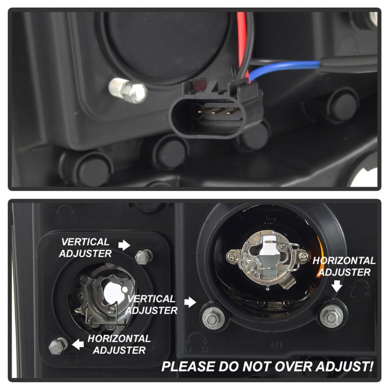 Spyder Ford F250/350/450 05-07 Projector Headlights - Light Bar DRL LED - Black PRO-YD-FS05V2-LB-BK 5084507