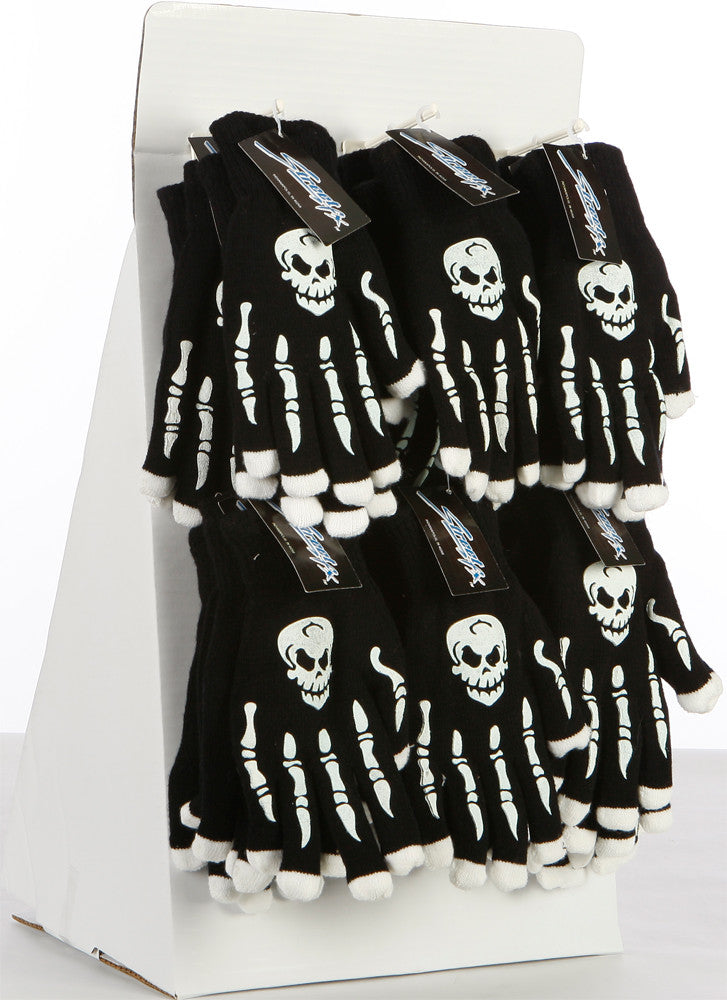 STREETFX Light Up Skull Gloves 12pc Display 1045747
