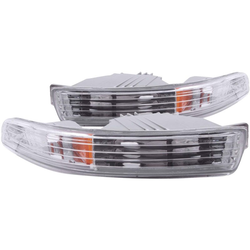 ANZO 1994-1997 Acura Integra Euro Parking Lights Chrome w/ Amber Reflector 511020
