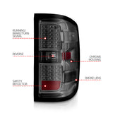 ANZO 15-19 Chevy Silverado 2500HD/3500HD (Factory Halogen Only) LED Tail Lights Smoke w/Clear Lens 311424