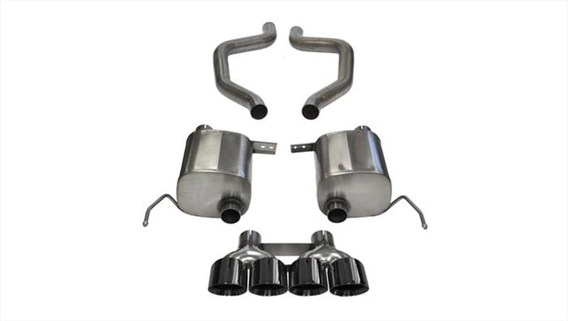 Corsa 2015 Chevy Corvette Z06 3in Axle Back Exhaust, Black Quad 4.5in Tip (Xtreme) 14766BLK