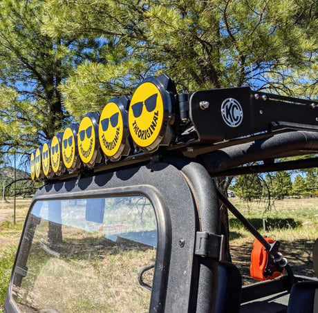 KC HiLiTES 6in. Hard Cover for Gravity Pro6 LED Lights (Single) - Smiley Face- Yellow/Black KC Logo 5114