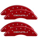 MGP 4 Caliper Covers Engraved Front & Rear Denali Red finish silver ch 34003SDNLRD
